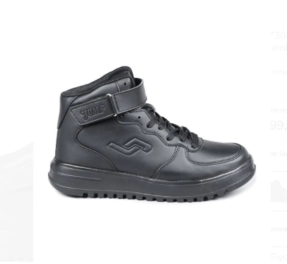 Jump 17308 Yüksek Bilekli Siyah Kadın Sneaker Günlük Spor Ayakkabı